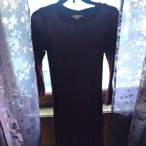 Burgundy Ribbed American Eagle Long Sleeve Dress